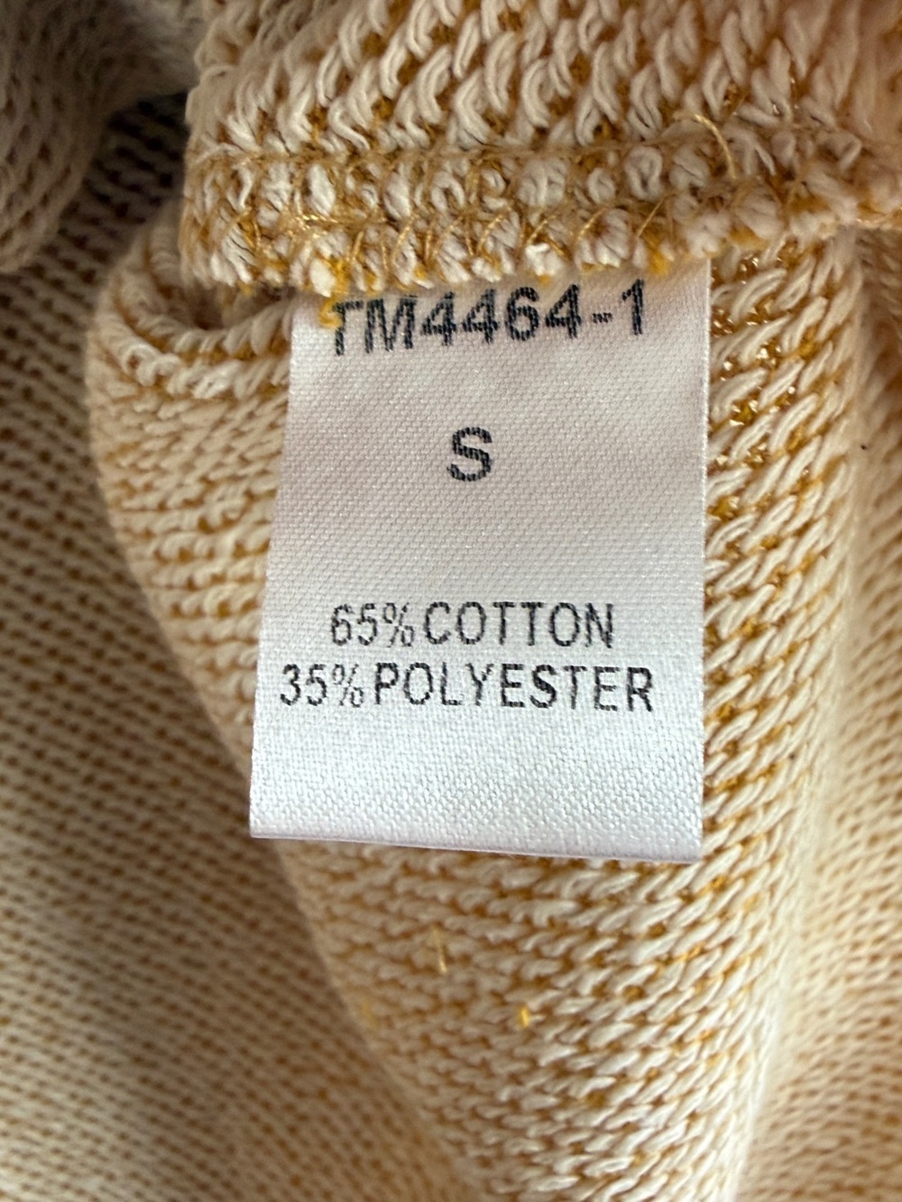 THML Women’s Mustard Yellow and White Woven Knit Ruffle Short Sleeve Top NWT - Picture 4 of 4